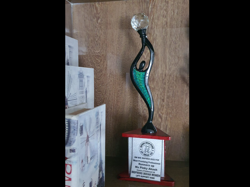 Pinky Akash Recently awarded the most promising professional award in the field of Image Management by Inspiring Indian Women IIW