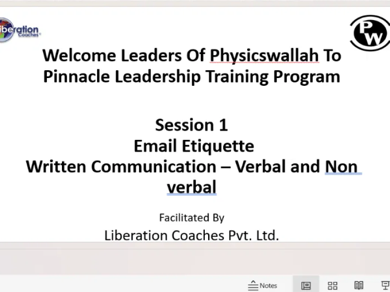 Delhi based Corporate Trainer Capt Manjula Katoch Conducted an online training session on, Email Etiquette and Communication Skills Verbal and Non Verbal