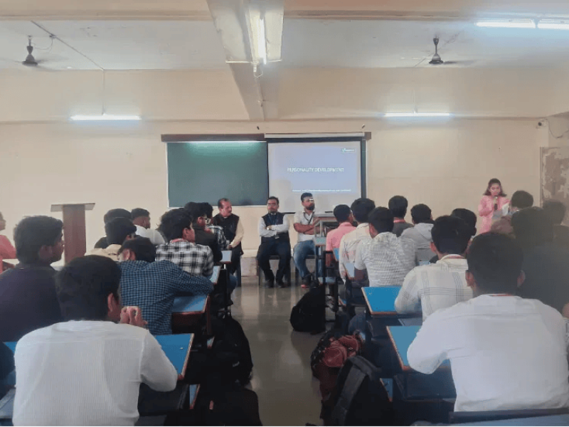 Pune based Soft Skills Trainer Col Uday Jagavkar conducted a Session for Civil Engineering students