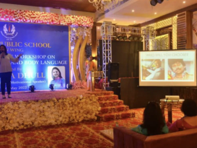 Geeta Dhull conducted a training session for teachers on Enhancement of Image including Appropriate Body Language for Effective Teaching