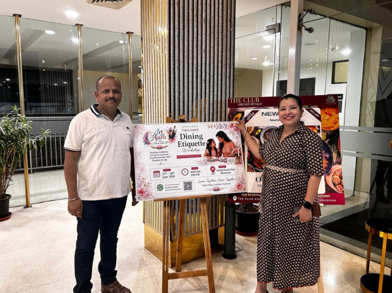 Gurgaon based Image Consultant and Soft Skills Trainer Anusha Agrawal conducted a training session titled 2 Days Dining Etiquette