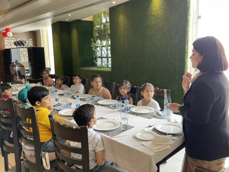 Omkareshwari Pal Invited by Kids Club to Conduct a Dining Etiquette Workshop