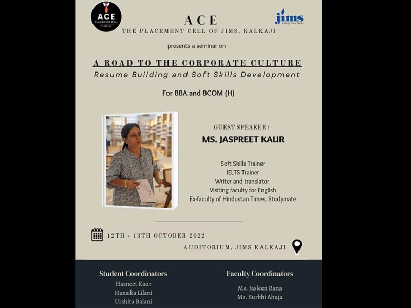Jaspreet Kaur Conducted A Session On The Topic A Road To The Corporate ...