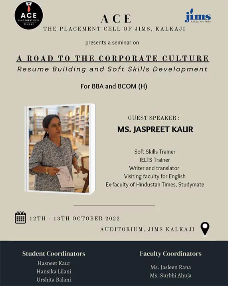 Jaspreet Kaur Conducted A Session On The Topic A Road To The Corporate ...