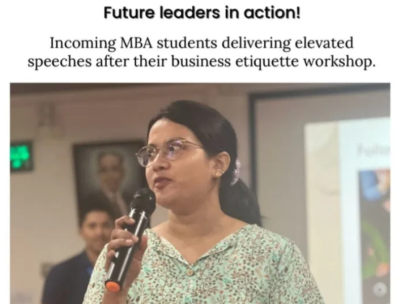 Chennai based Image Consultant & Soft Skills Trainer Kajal Lalwani conducted session on Business Etiquette