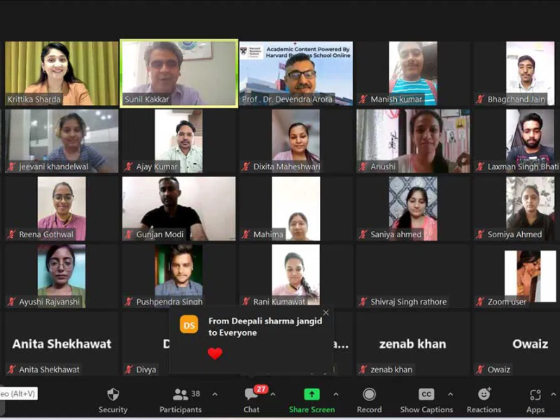 Jaipur-based Certified Soft Skills Trainer Krittika Sharda conducted an ONLINE training session on the Topic Image Building and Soft Skills