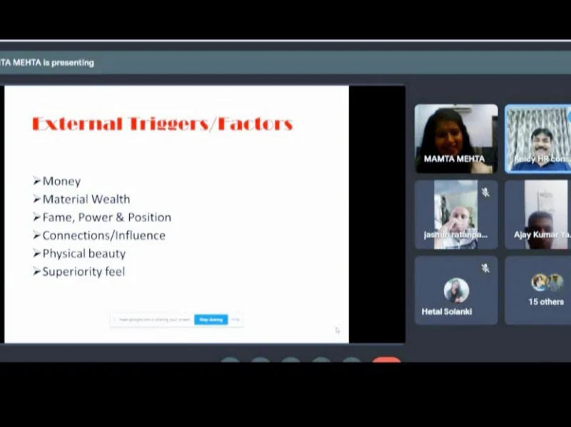 Mamta Mehta conducted a virtual training session for a dynamic group of HR professionals from different parts of the country