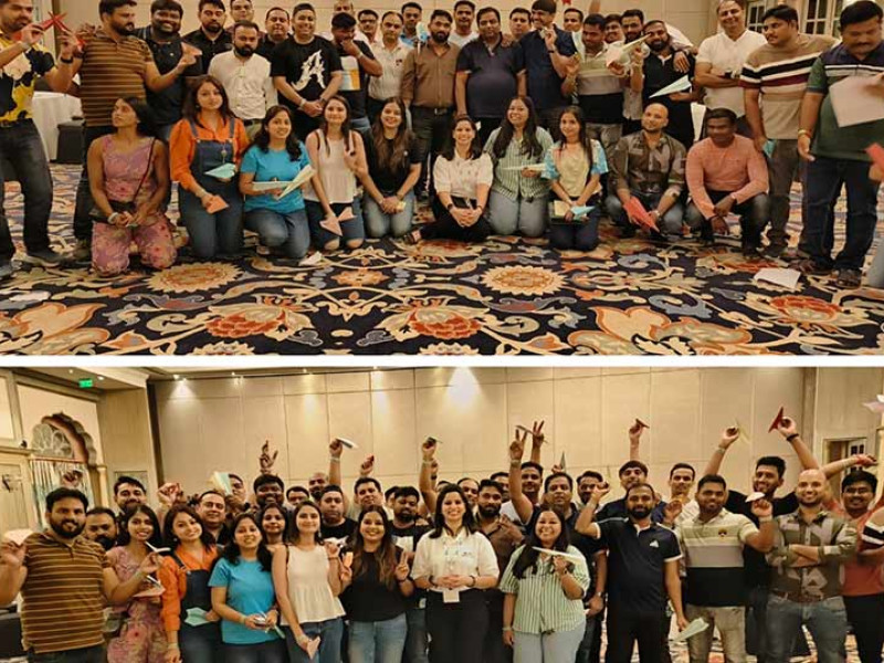 Delhi based Corporate Trainer, Capt Manjula Katoch conducted an offsite Team Building Training session for a leading Corporate house at Jaipur