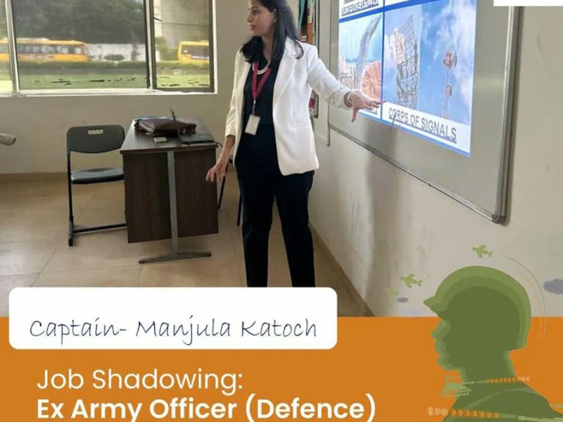 Delhi-based Soft Skills Trainer, Capt Manjula Katoch, was invited as a guest speaker in a career carnival conducted by Gems International School