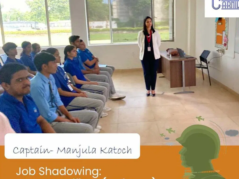 Delhi-based Soft Skills Trainer, Capt Manjula Katoch, was invited as a guest speaker in a career carnival conducted by Gems International School
