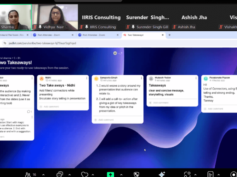 New Delhi-based Soft Skills Trainer Parul Sharma conducted an online session on 