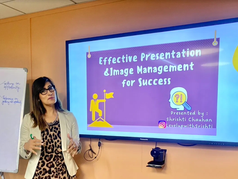 Shrishti Chauhan Conducted Session on Effective Presentation and Image Management for Success at a leading corporate
