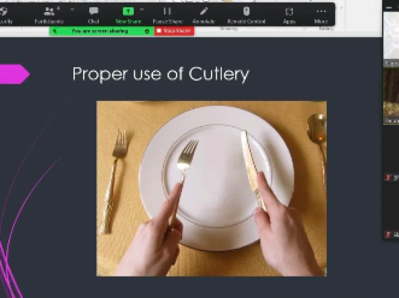 Supreet Kaur recently conducted an Online training session on Dining Etiquette at Mohali, Punjab