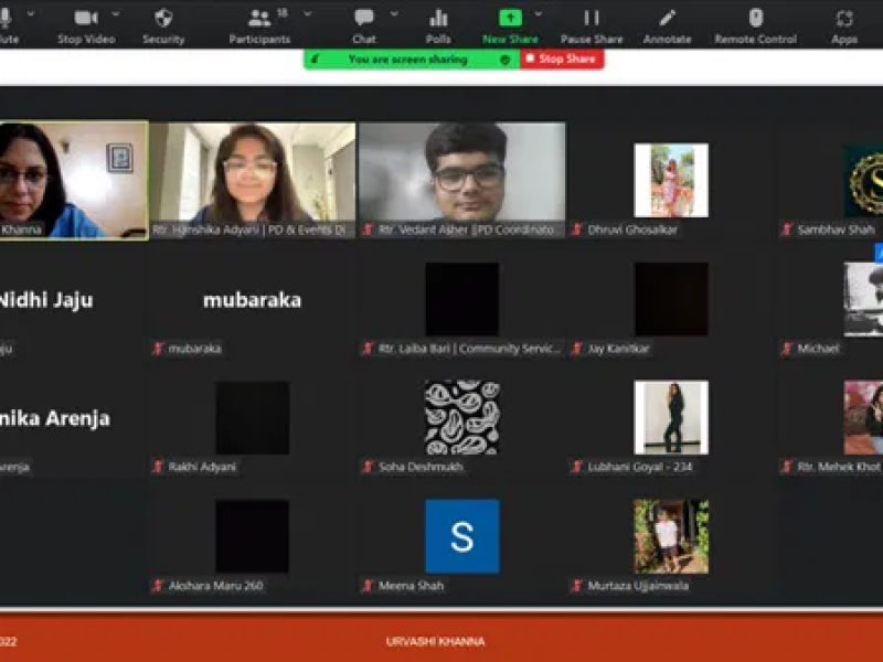 Urvashi Khanna recently conducted online workshops on “First Impressions” for 4 reputed colleges of Mumbai