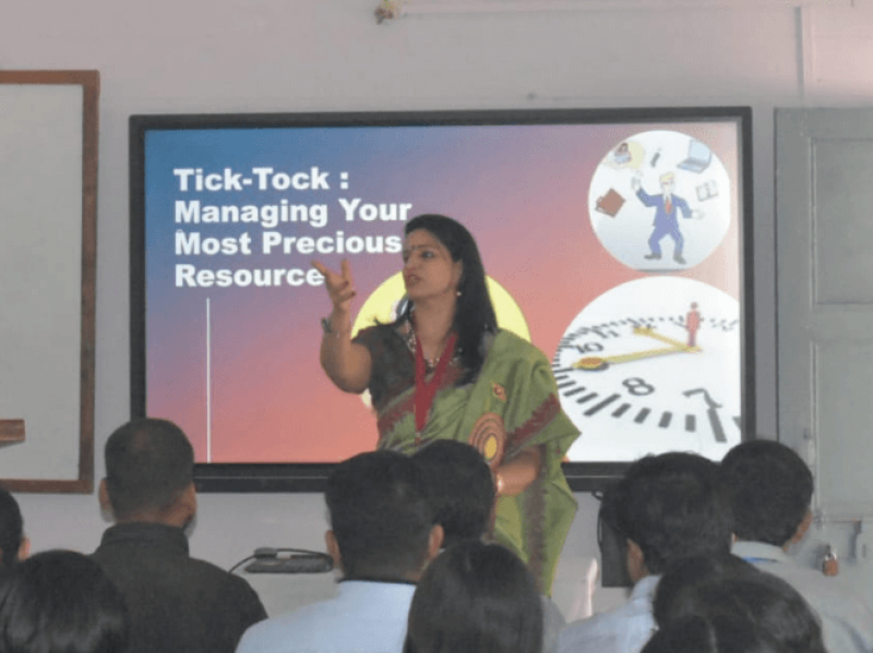 Delhi based Corporate Trainer, Capt Manjula Katoch Conducted a training session on Time Management for the students and teachers of a renowned School at Udaipur, Tripura