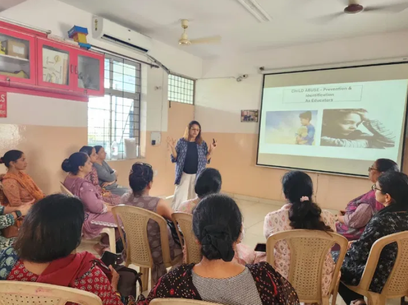 Delhi based aspiring Image Consultant & Soft Skills Trainer Ms Kiran Khattar conducted a session on Child Abuse -Prevention & Identification among students