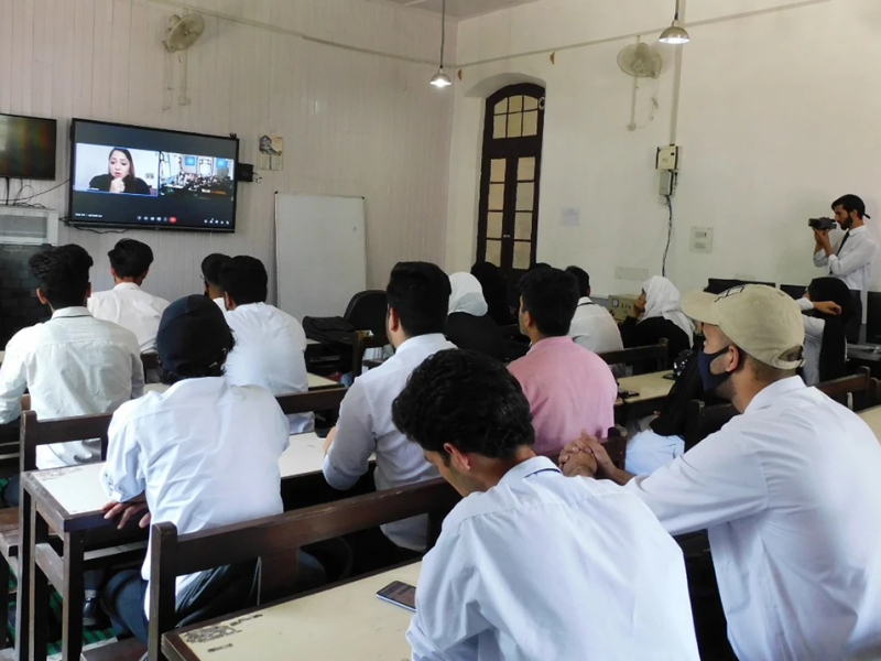 Taranjeet Kaur Chohan was invited as a guest speaker for a virtual program at Amar Singh College, Kashmir