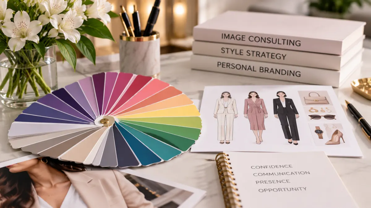 Image Consulting tools including paper colour cards, styling references and professional image resources